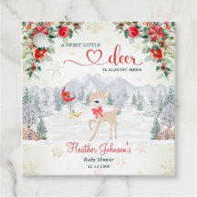 Winter Deer Christmas Snowflake Baby Shower