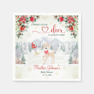 Winter Deer Christmas Snowflake Baby Shower  Napkins