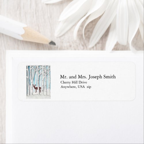 Winter Deer design on Return Address Labels