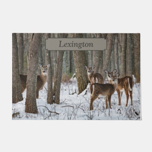 Winter Deer Doormat
