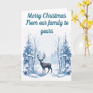 Winter Deer editable Christmas card