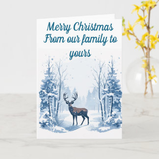 Winter Deer editable Christmas card