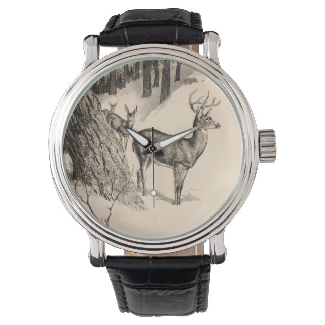 Winter Deer eWatch Watch (Front)
