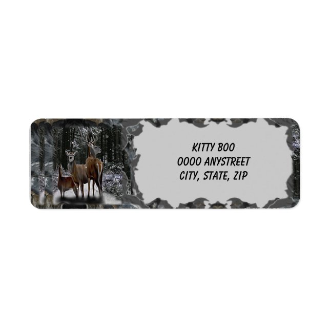 Winter Deer Family Label (Front)