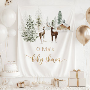 Winter deer gender neutral tapestry