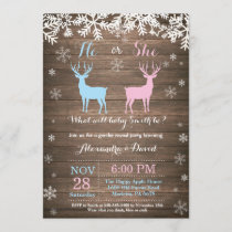 Winter Deer Gender Reveal Invitation