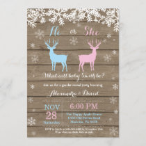 Winter Deer Gender Reveal Invitation