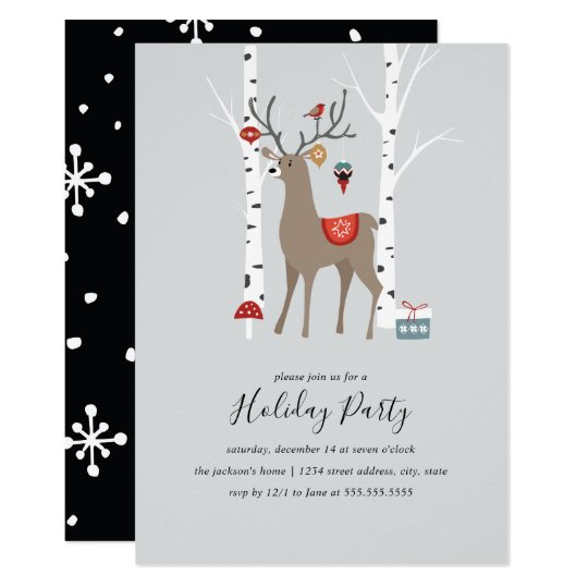 Winter Deer Holiday Party Invitation | Zazzle.com