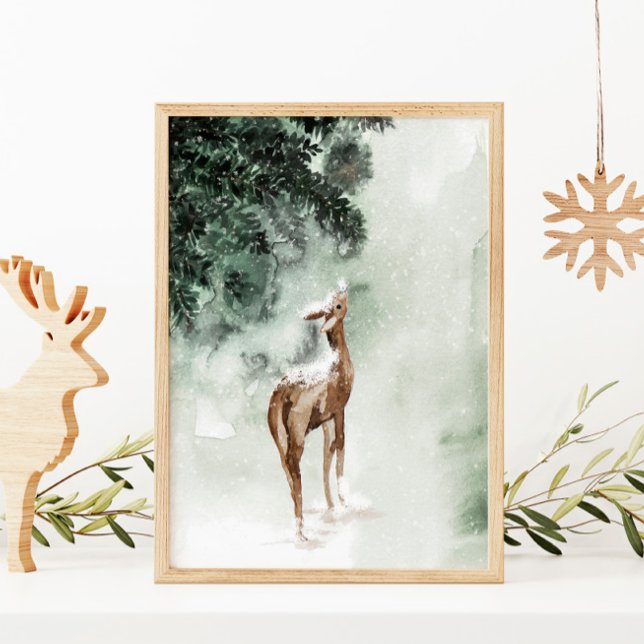 Winter Deer in snow Poster (Creator Uploaded)