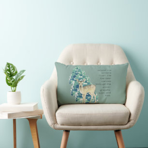 Winter Deer in the Snow – Wildlife Art Home Decor Lumbar Pillow