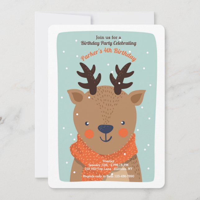 Winter Deer Invitation (Front)
