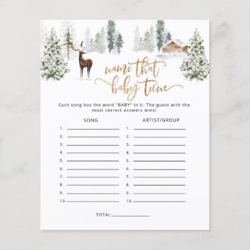 Winter deer Name that song baby shower game