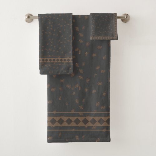 Winter Deer  Pine Cones Bath Towel Set