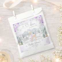Winter Deer Purple Snowflake Baby Shower