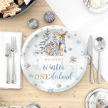 Winter Deer Snowflakes ONEderland 1st Birthday Paper Plates<br><div class="desc">Winter Deer Snowflakes ONEderland 1st Birthday Paper Plates. Matching items available.</div>