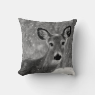 Winter Deer Throw Pillow