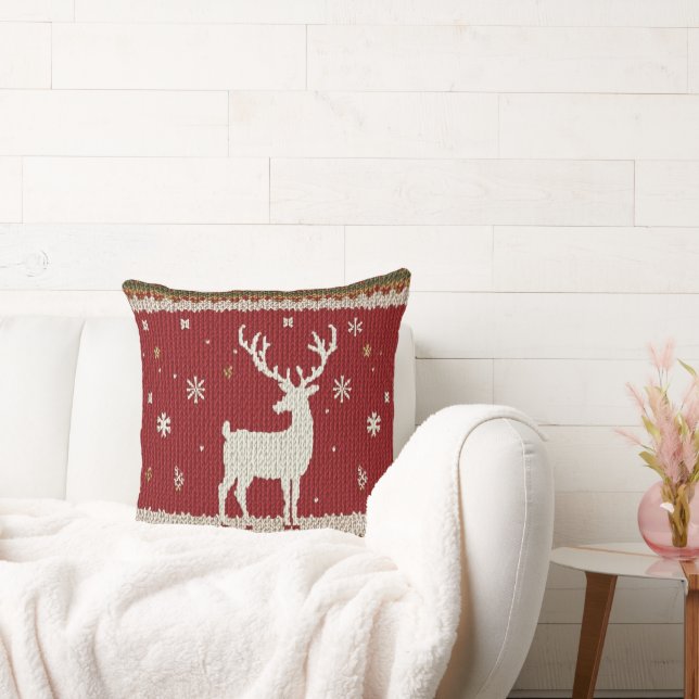 winter deer throw pillow (Couch)