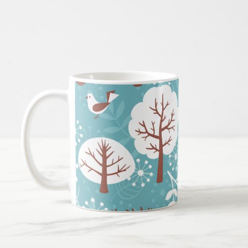 Winter deer vintage seamless background coffee mug