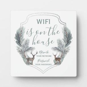 Winter Deer WiFi On The House Guest Plaque