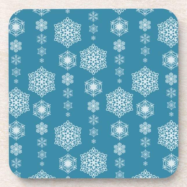 Winter Delight Blue Coasters (Front)