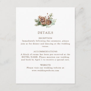 Winter Details Wedding Enclosure Card
