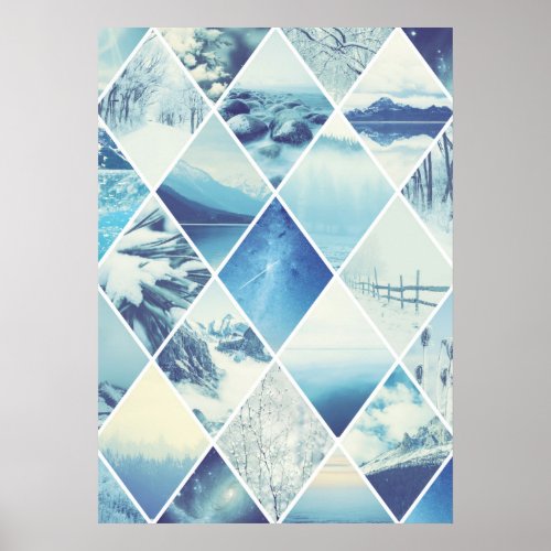Winter Diamond Pattern Poster