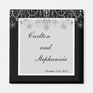 Winter Diamond Wedding Magnet Favor