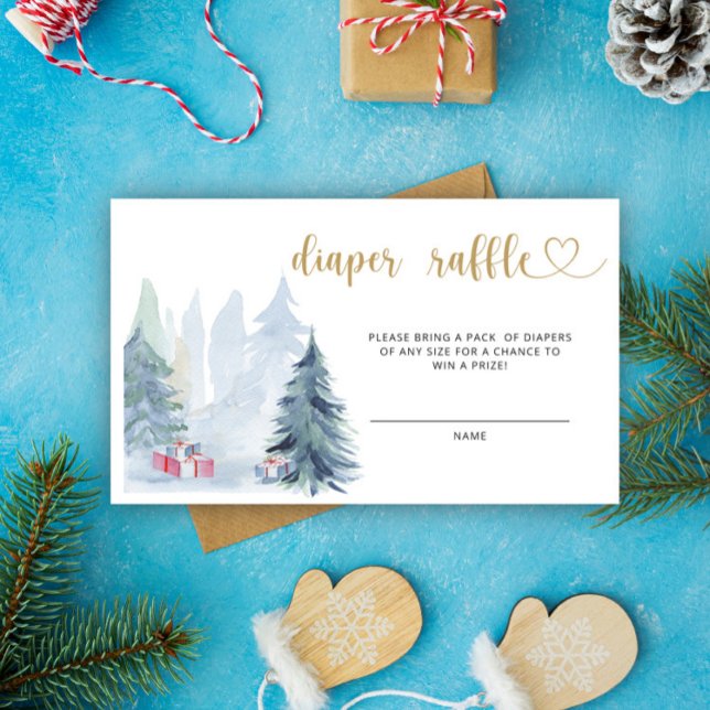 Winter diaper raffle ticket enclosure card (Creator Uploaded)