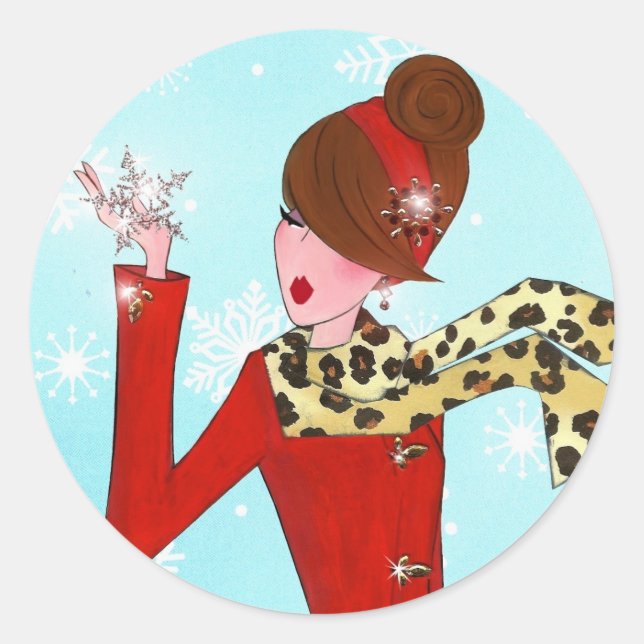 "Winter DIVA" Classic Round Sticker (Front)