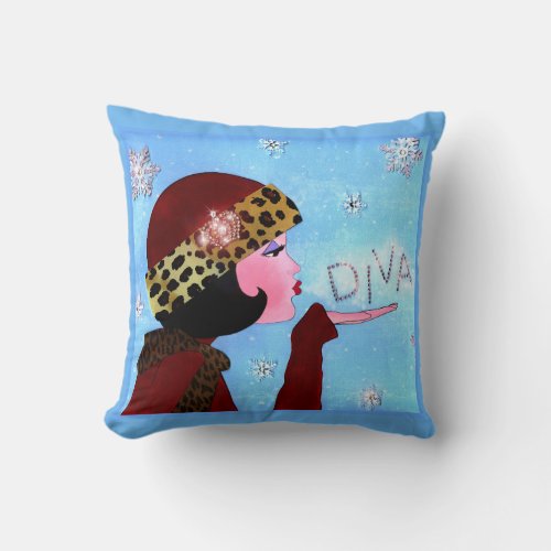 Winter DIVA Throw Pillows