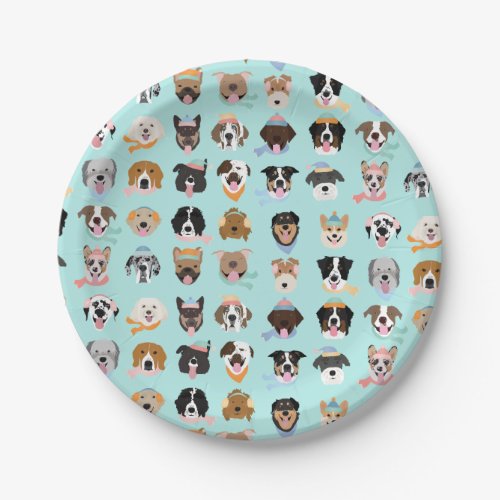 Winter Dog Faces Paper Plates