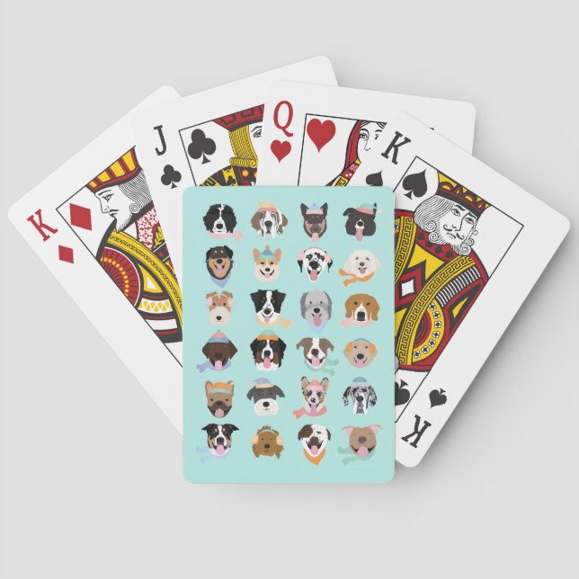 Winter Dog Faces Poker Cards (Back)