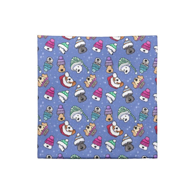 Winter Dogs Cloth Napkin (Quarter Fold)