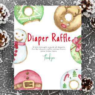Winter donuts cookies Diaper Raffle game Poster