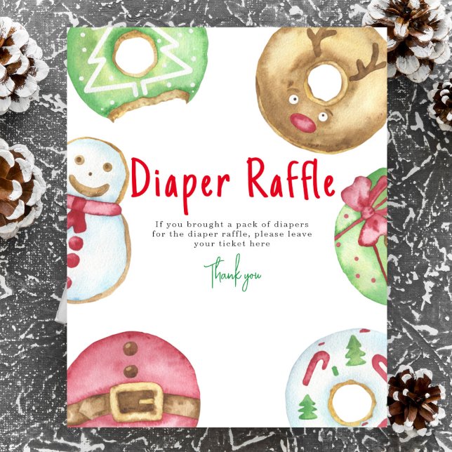 Winter donuts cookies Diaper Raffle game Poster (Creator Uploaded)
