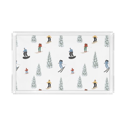 Winter Downhill Pattern Acrylic Tray