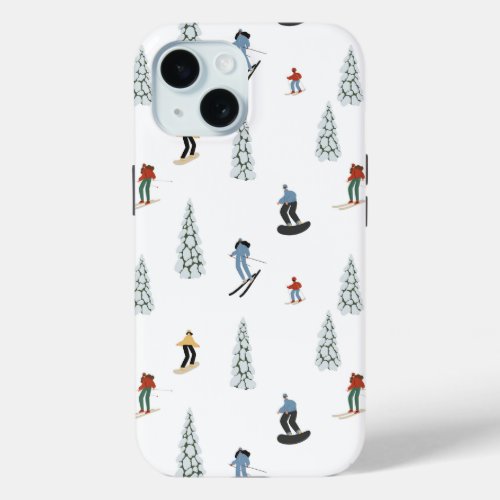 Winter Downhill Pattern iPhone 15 Case