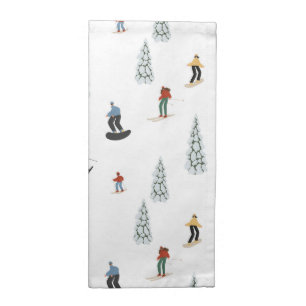 Winter Downhill Pattern Cloth Napkin