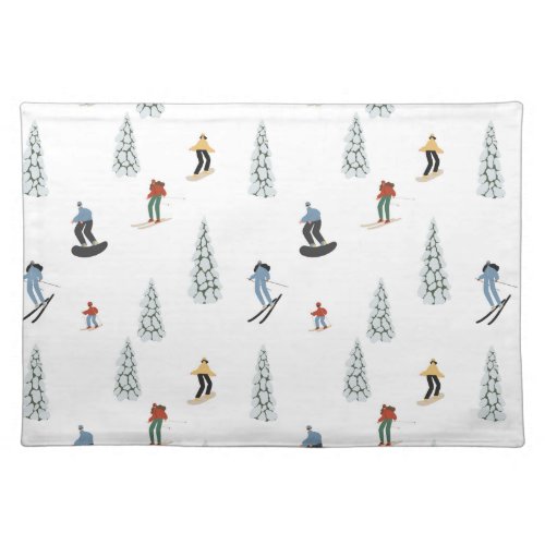 Winter Downhill Pattern Cloth Placemat