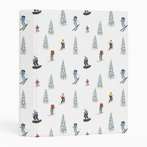 Winter Downhill Pattern Mini Binder