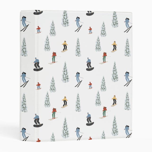 Winter Downhill Pattern Mini Binder (Front/Spine)