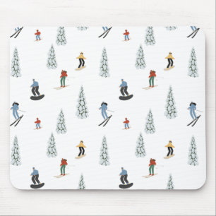Winter Downhill Pattern Mouse Pad