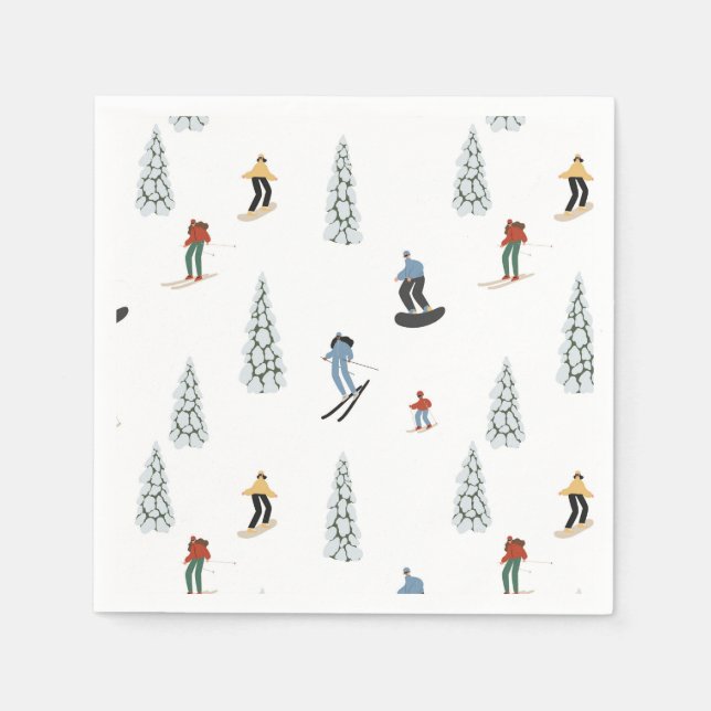 Winter Downhill Pattern Napkins (Front)