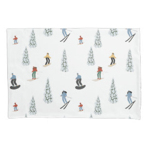 Winter Downhill Pattern Pillow Case