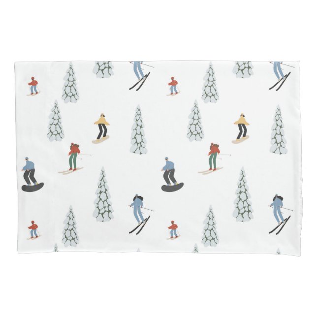 Winter Downhill Pattern Pillow Case (Front-Left)
