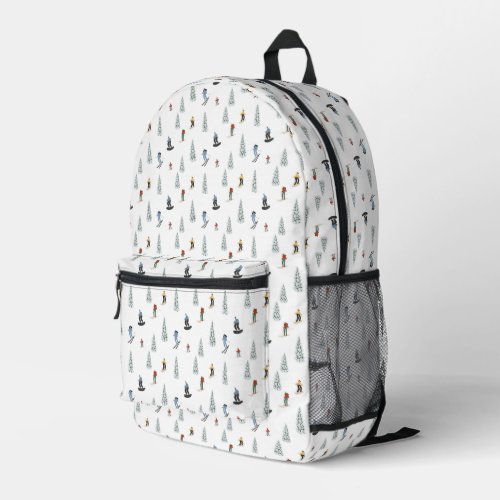 Winter Downhill Pattern Printed Backpack