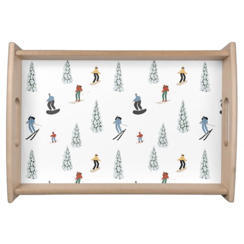 Winter Downhill Pattern Serving Tray