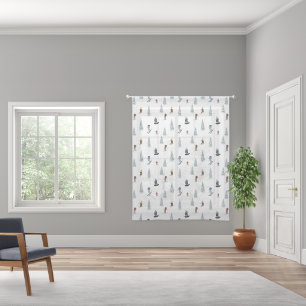 Winter Downhill Pattern Sheer Curtains