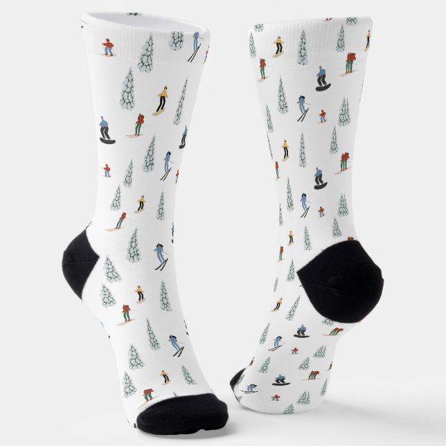 Winter Downhill Pattern Socks (Angled)