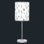 Winter Downhill Pattern Table Lamp<br><div class="desc">Check out this design featuring various downhill skiers and snowboarders.</div>